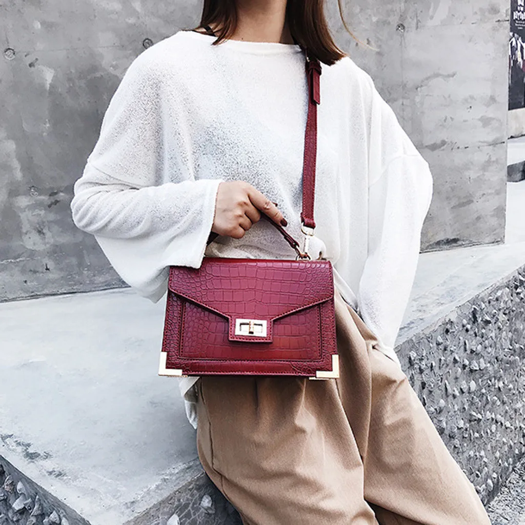 Ladies Bags Fashion Solid Color Crocodile Pattern Wild Handbag Shoulder Messenger taschen women bolsa masculina sac femme