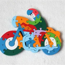 Новые Деревянные игрушки мотоцикл 26 шт. английские буквы и цифровые Обучающие деревянные головоломки