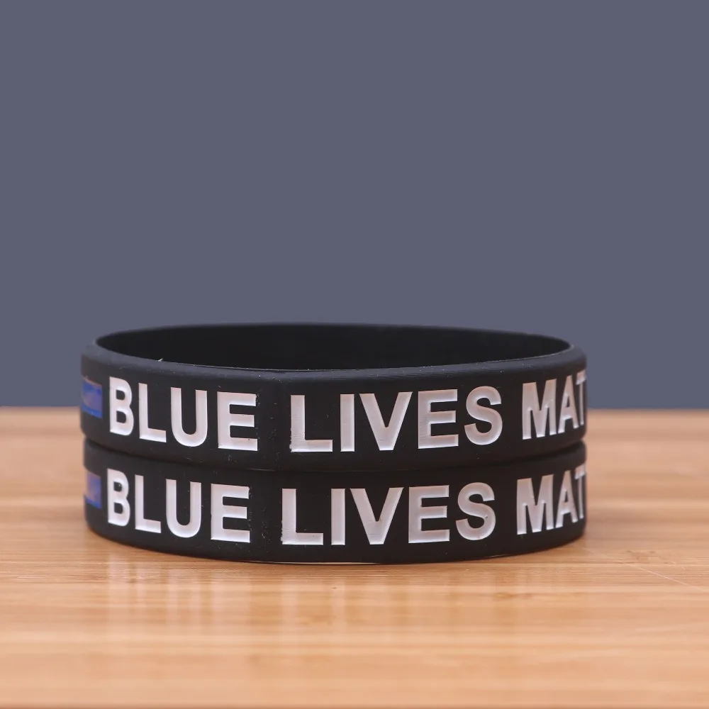 

High Quality BLUE LIVES MATTER Silicone Bracelets Trendy Silicone Wristband Classsic Jerwerly 10 Years Custom Bracelets