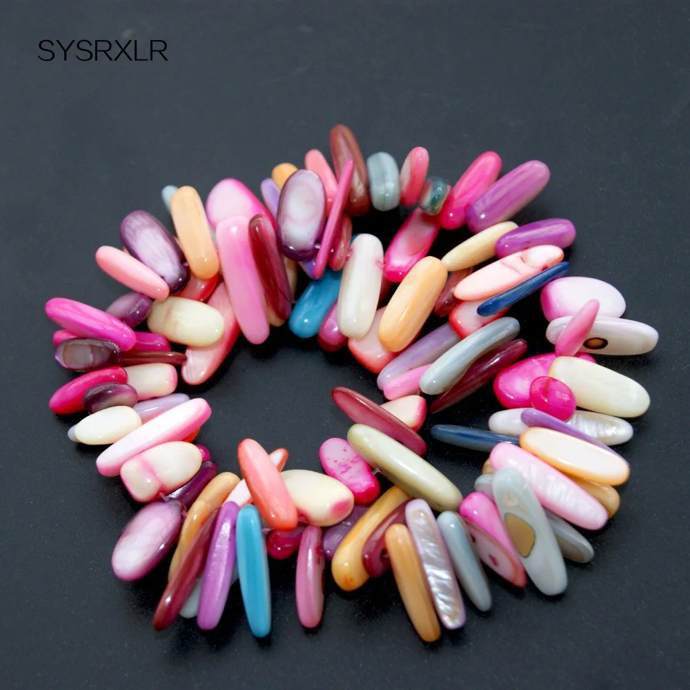

Wholesale Fashion Charm 12 - 18 MM Stick Form Natural Mixed Color Shell Stone For Jewelry Making Shells Diy Necklace Bracelet