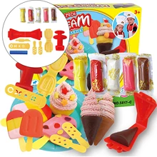 DIY 3D Color Dough Clay Play Ice Cream Maker Tools Mold Toy Kitchen Set Children Kid Education Toy