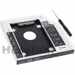 2 шт. Heretom Универсальный алюминий SATA к SATA 12,7 мм 2nd HDD SSD Optibay Caddy для ноутбука DVD CD-ROM Оптический Bay