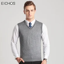 Мужской свитер пуловер без рукавов весенний осенний деловой Повседневный жилет с v-образным вырезом свитер мужской тонкий шерстяной пуловер вязаный жилет мужской