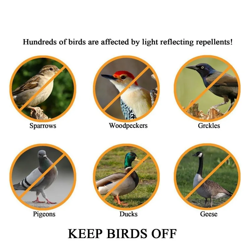 Отпугиватели птиц Двусторонняя Светоотражающая и Голографическая лента для борьбы с вредителями удерживает птиц подальше