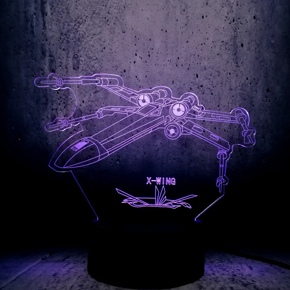 3D USB светодиодный светильник Новинка Сопротивление X Wing Fighter мультфильм рисунок