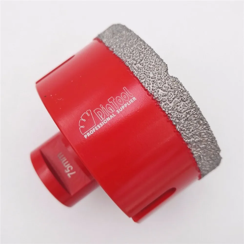 

SHDIATOOL Dia75mm Big drilling bits Vacuum brazed diamond drilling bits for granite & marble M14 connection dry or wet drilling