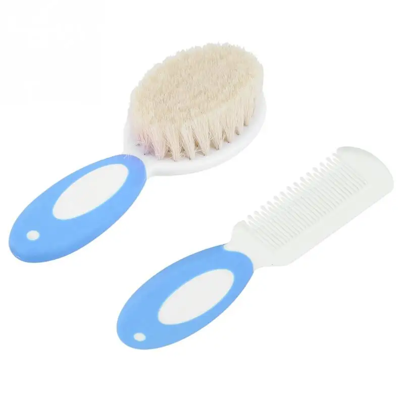 2Pcs/set Baby Hair Brushes Head Massager Baby Boy Girl Bath Brush Comb Set Portable Bath Wash Brush Newborn Baby Care Accessory - Цвет: Blue