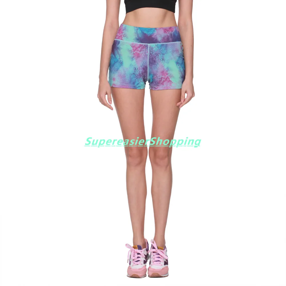 Sexy Women Fitness Sweatpants Shorts Digital Print Elastic Waist Casual