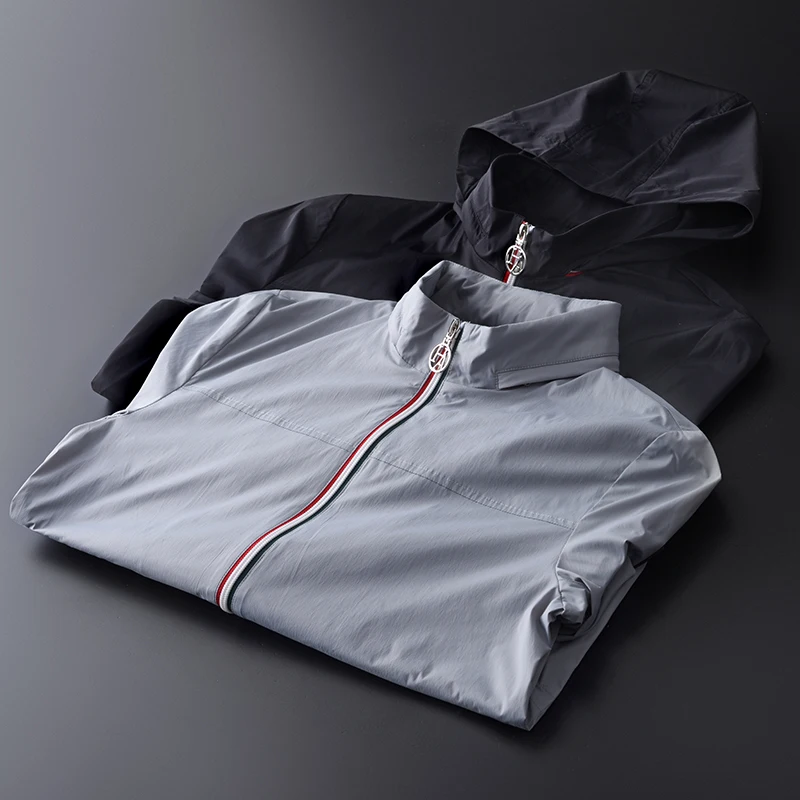 

Minglu Hidden Hooded Mens Jackets Plus Size 4xl Spring Contrast Color Placket Zipper Mens Jackets And Coats Luxury Male Coats