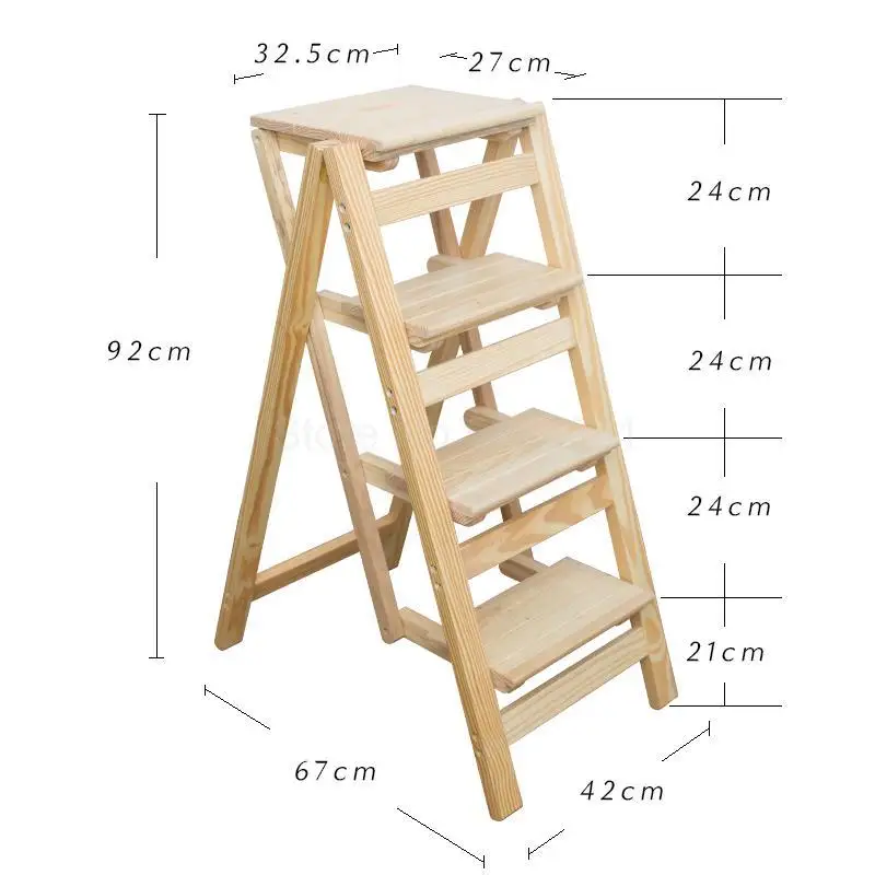 Небольшой складной портативный стул из цельного дерева для дома, стремянка, лестница, стойка, свободное место для установки в помещении, скалолазание - Цвет: ml10