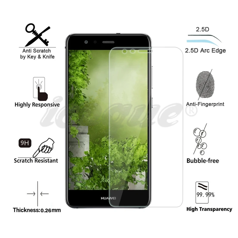Icoque 2.5D 9H закаленное стекло для Huawei P10 Lite защита экрана P10lite чехол телефона пленка