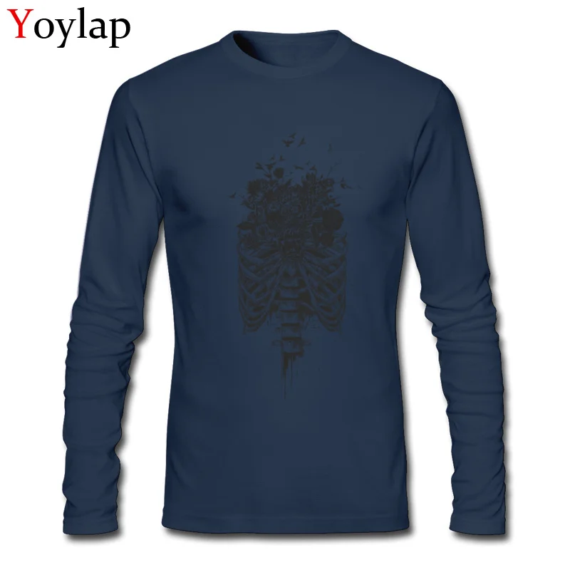 Student Tops Tees Faddish Printed T Shirt 100% Cotton Fabric Crew Neck Long Sleeve Design New life (bw) Tee Shirt Top Quality New life (bw) navy