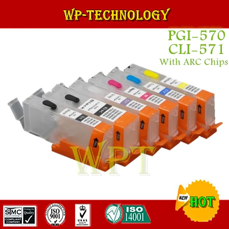 Пустой пополняемый картридж 6PK подходит для PGI570 CLI571. Подходит Canon MG5750 5751 5752 5753 6850