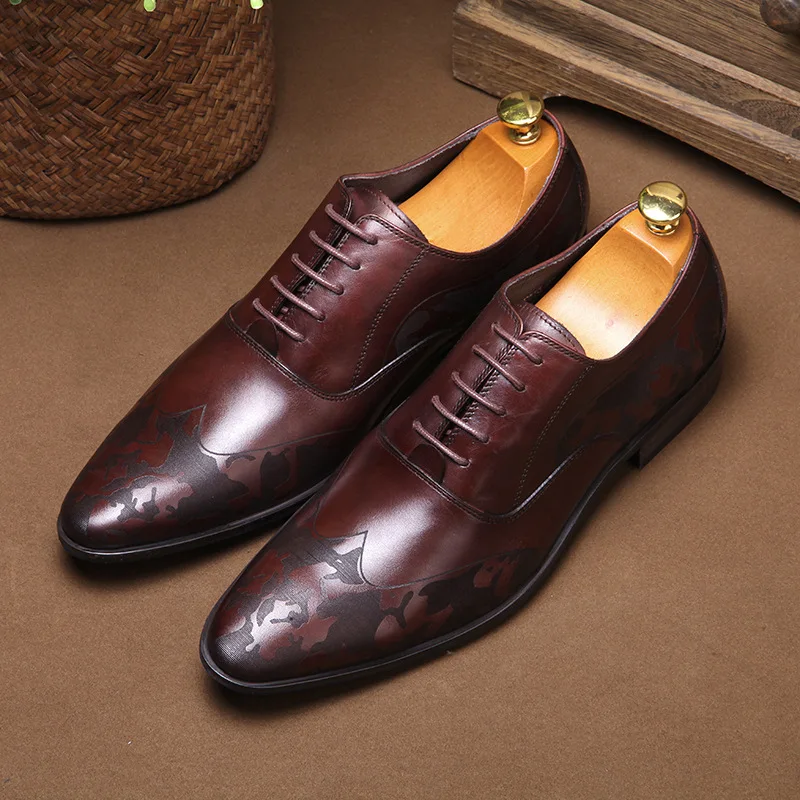 

New pointed men's leather shoes with business dress breathable single wedding shoes men's shoes dress shoes men