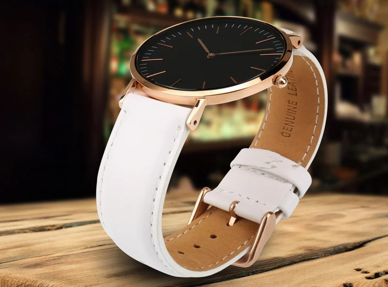 MAIKES аксессуары для часов Ремешок для Daniel Wellington для мужчин для женщин классический черный ремень для часов с розой Золотая застежка запястье