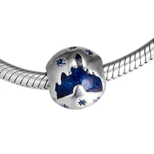 DIY Подходит для Pandora Браслеты спальный Красота подвески в виде замка 925 пробы ювелирные изделия из бисера