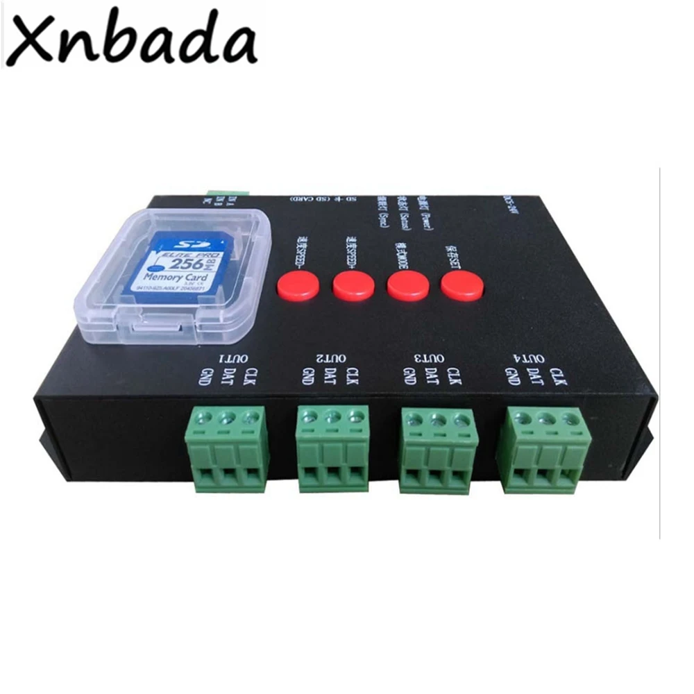 

T-4000TTL SD Card RGB Led Controller 4 Port Output DC5-24V Input Controller For WS2812B Led Strip Tape Lighting