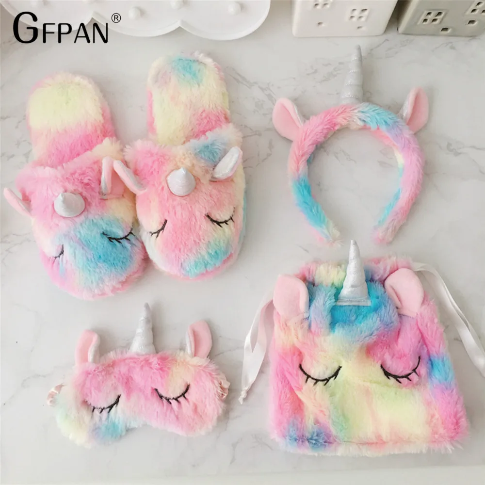 1pc Super Quality Sweet unicorn eyes mask headband Kawaii Animal Plush Cartoon Christmas Gift Stuffed Unicorn Toys for Children