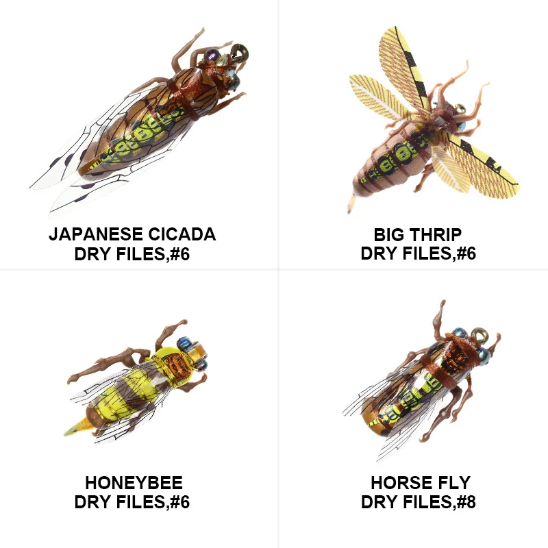 Для рыбалки, набор сухих мух для ловли нахлыстом, набор для завязывания мух, приманка 12 шт., 6#8#, Реалистичная приманка от насекомых для радужной форели, мух
