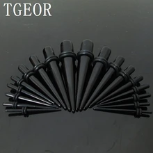 Мода очарование 180 шт. Смешанные 9 измерительные приборы черный цвет расширитель ушей акриловые прямые ушные конус Лидер продаж