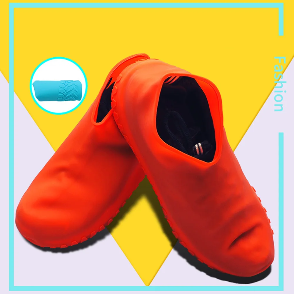 

Silicone Rain Boot Snowing Boot Protector 1pair Anti-Slip Waterproof Shoe Covers Reusable Unisex High-Top Elastic Overshoes Case