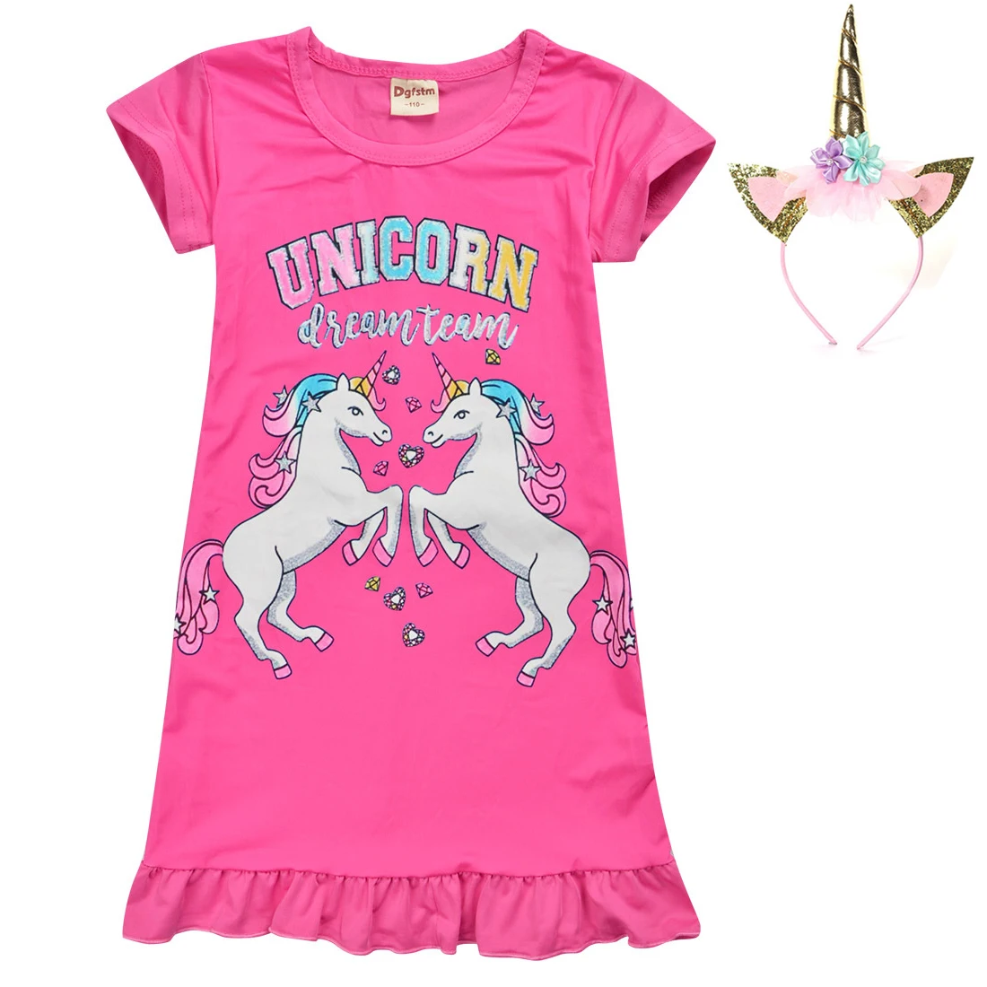 

Pajamas for kids Girls Dress 2019 Summer Children clothing unicorns Sleepwear Jojo Siwa Pijamas Unicornio Pyjamas animal pijama