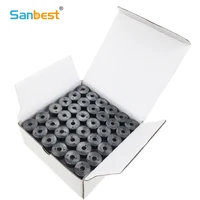 Sanbest Class 15 Prewound Bobbin Thread 60wt/40wt A Size – High Tenacity White & Black Embroidery Bobbins (TH00023)