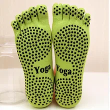 Женские спортивные носки женские носки для йоги, пилатеса пуанты пять пальцев Силиконовые Круглые противоскользящие носки
