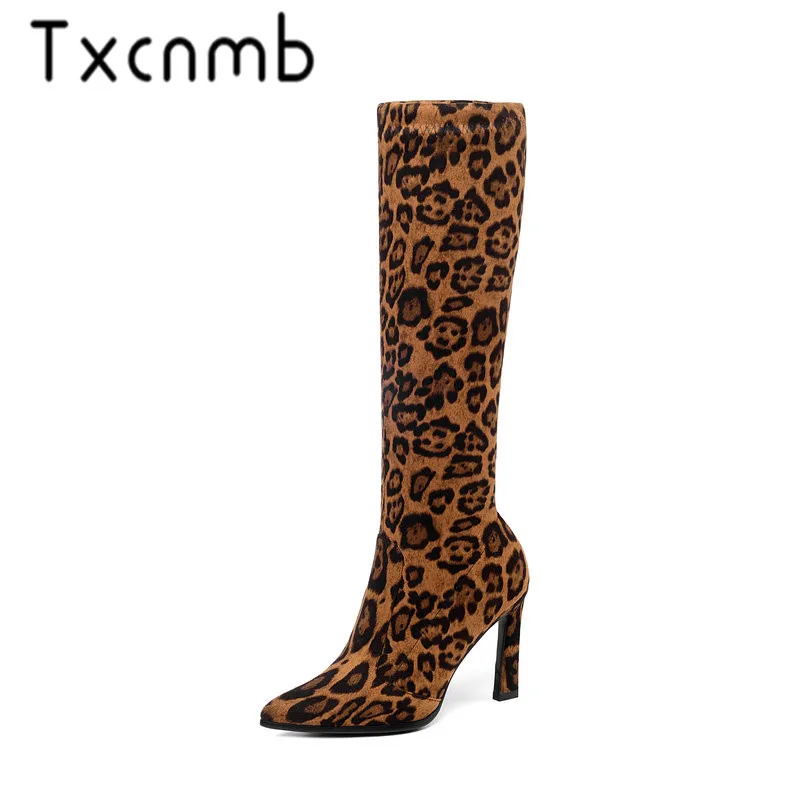 

TXCNMB New 2019 Slim Knee Boots Women Faux Suede Thigh High Boots Stretch Winter Boots Ladies Fashion Long Booties