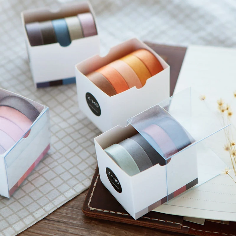 

5 Pcs/Box Color Simple washi tape diy decoration for scrapbooking masking tape adhesive tape