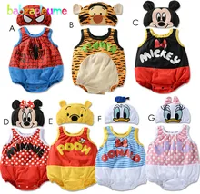 babzapleume Brand Baby Girls Rompers Cartoon Mouse Print Jumpsuit+Hat Toddler Clothing set Newborn Boy Clothes Underwear BC1195