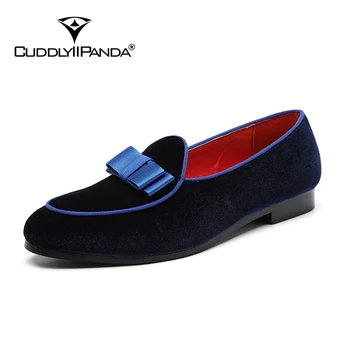 

CuddlyIIPanda Male Suede Leather Shoes Luxury Brand Oxford Shoes for Men Designer Butterfly Knot Slip on Loafers Dress Footwear