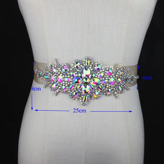 Bridal Ribbon Waistband Sash Belt in Gift box For Evening Dress Prom Crystal Wedding Accessories Beaded Satin Wedding Dress Belt 3