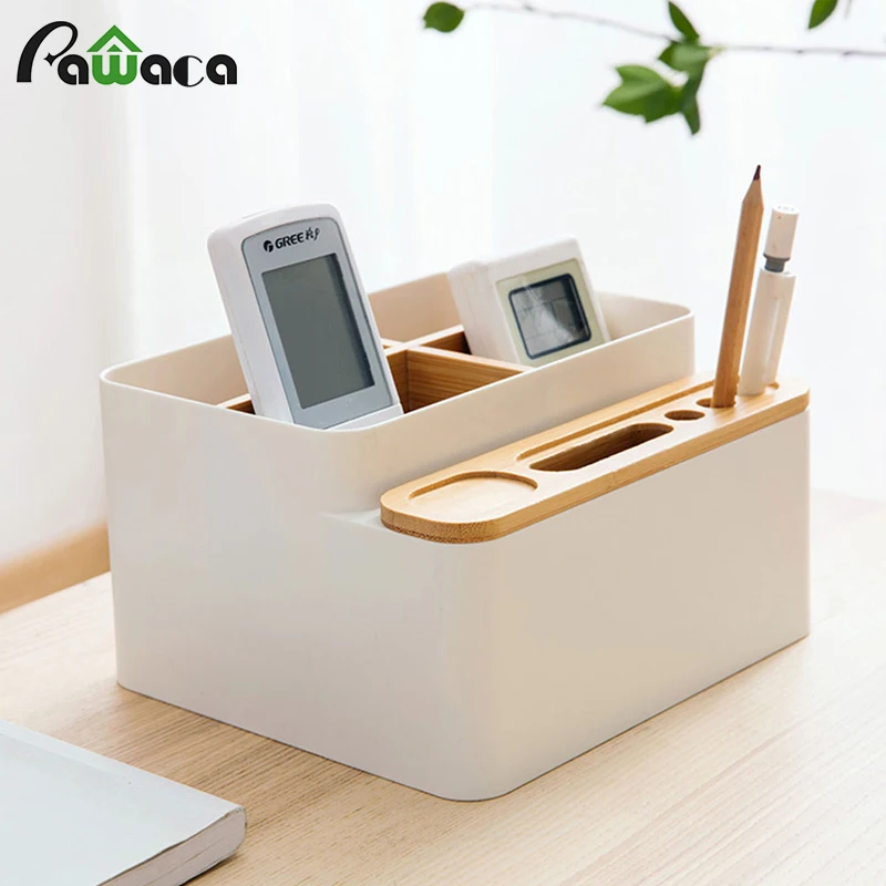 

Detachable Multi-Storage Box Desktop Remote Control Holder Makeup Stationery Organizer Storage Box Small Objects Container Box