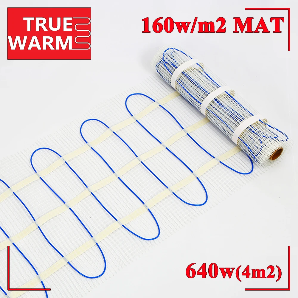 

4.0sqm 640W Twin-Conductor Electric Underfloor Heating Mats For Warm Floor, Wholesale P160-4.0