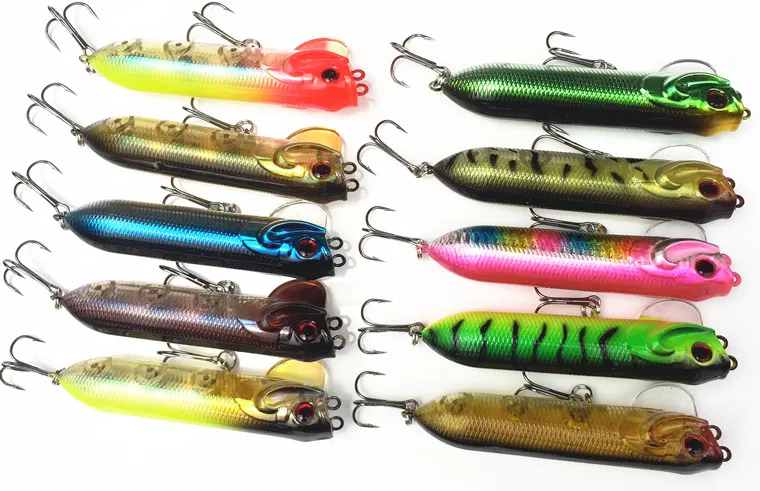 MJGW Leurres Souples 12G 8 Cm Popper Leurres De P/êche Brochet Wobblers Top Eau Artificielle App/ât Dur Crankbait Popper Leurre Truite P/ê