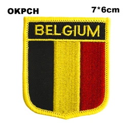 Бельгийский флаг патч значок 3 шт. набор патчей для одежды DIY украшения PT0034-3 - Окраска металла: PT0034-S