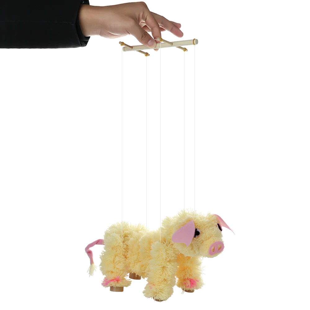 

Novelty Toy Pull String Puppet Piggy Stuffed Marionette Toy Joint Activity Doll Festival Gift