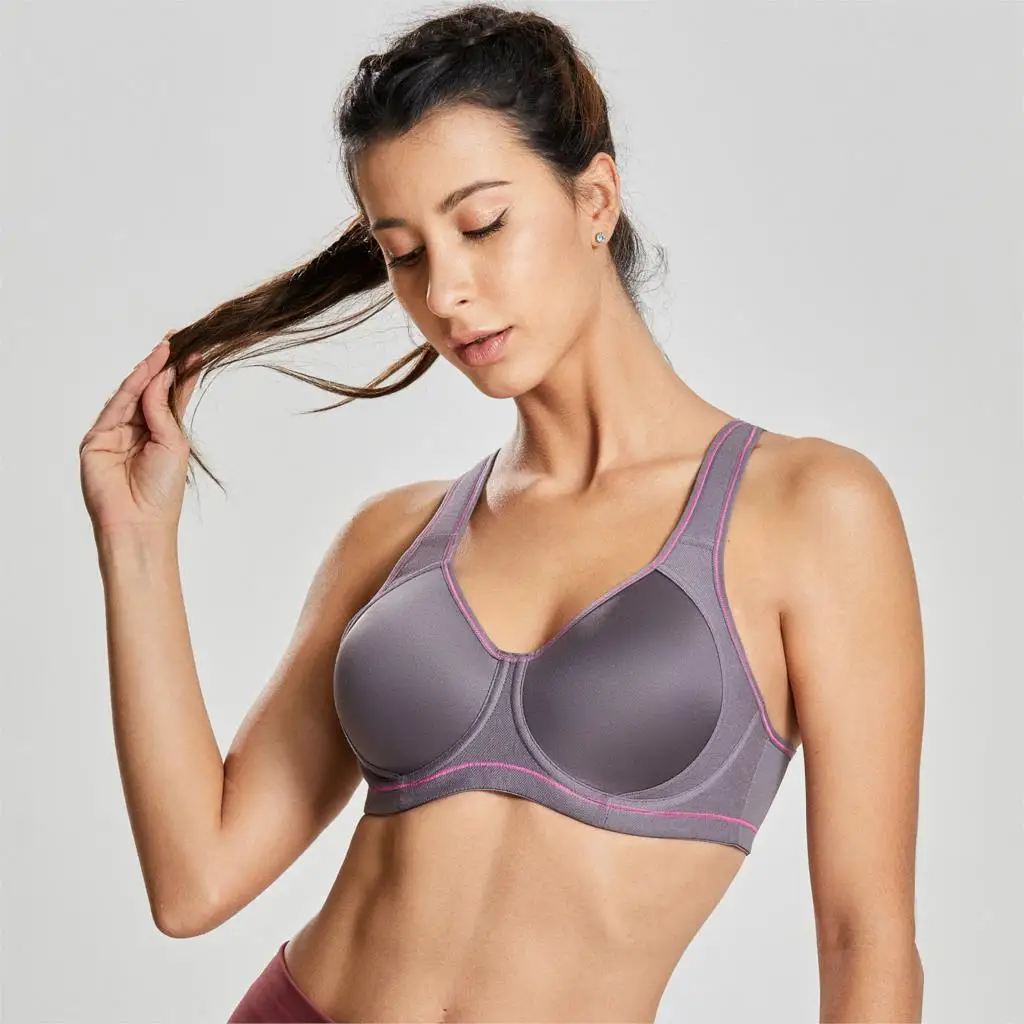 

Women's High Impact Coolmax Underwire Padded Molded Cup Full Figure Active Bra