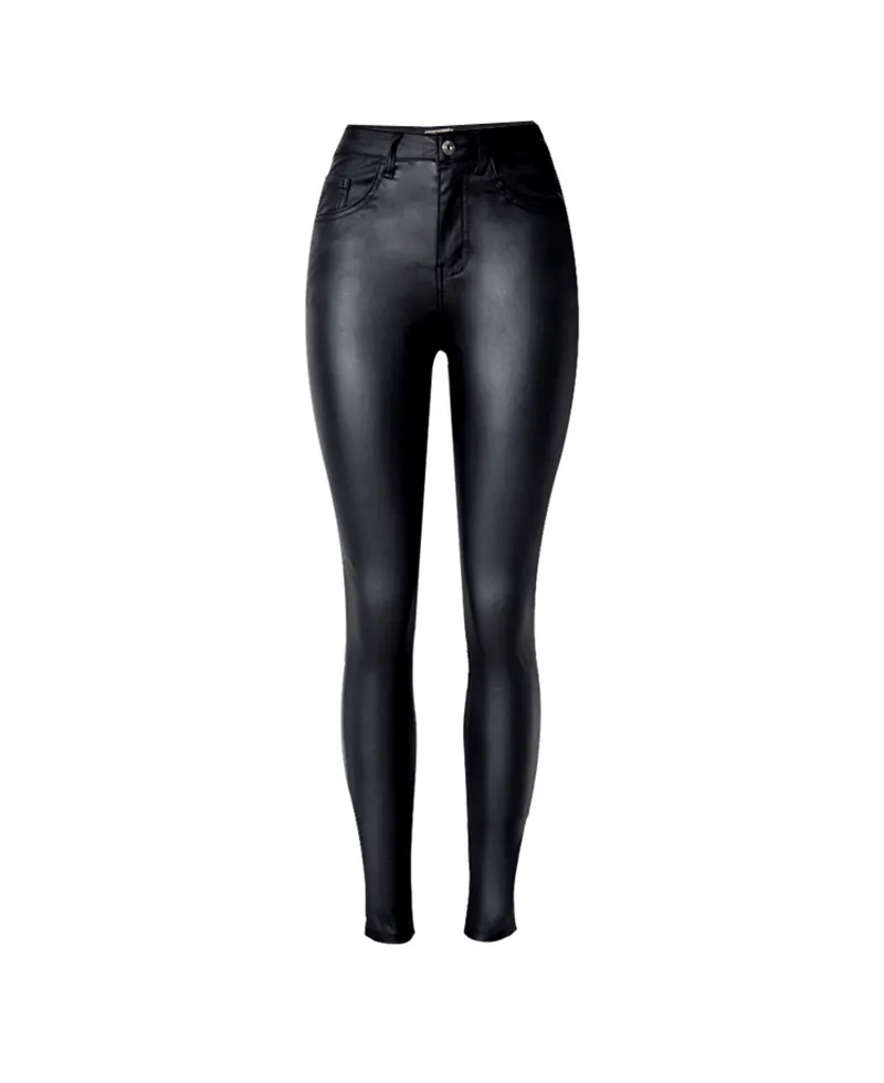 Осенние женские кожаные брюки, женские зимние штаны с высокой талией, кожаные брюки, женские обтягивающие Стрейчевые брюки-карандаш из искусственной кожи