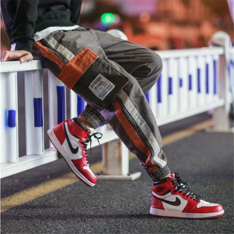 Мужские уличные брюки harajuku pantalones hombre, штаны-шаровары, модные брюки в стиле хип-хоп больших размеров l, мужские брюки для бега kpop