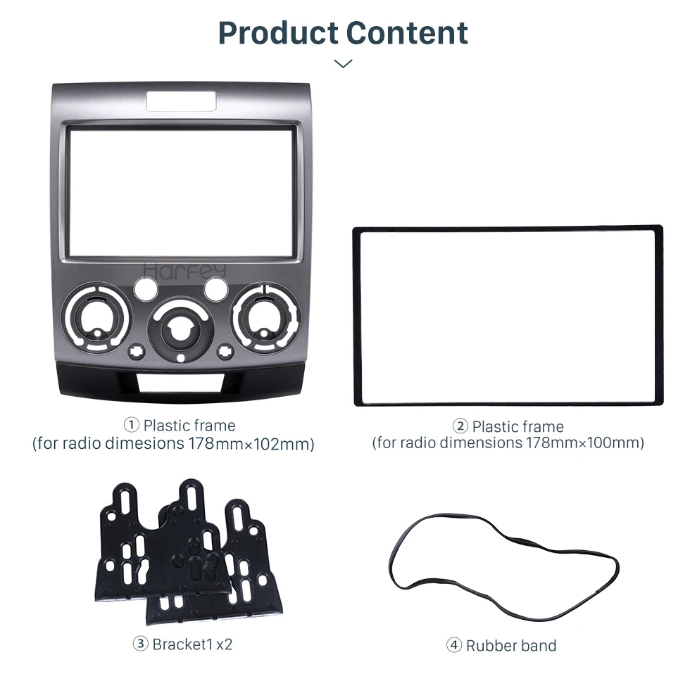 Harfey OEM рамка Радио панель 2 Din стерео для 2006 2007 2008 2009 2010 Ford Everest Ford Ranger Dash ободок отделка комплект