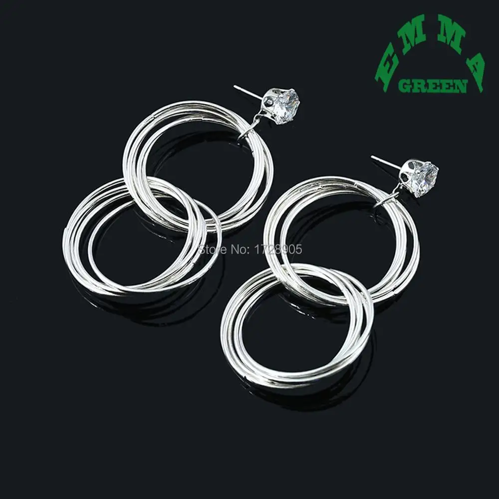 

Statement Metal Iron Geometric Round Circles Long Earrings earring for Women Bijoux Classic fashion Jewelry Wholesale Nice Gift