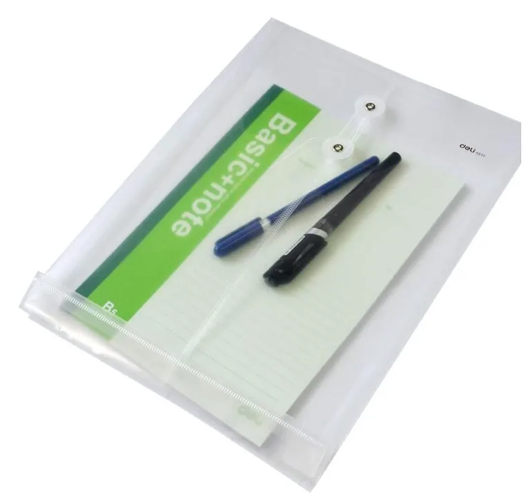 Балык папки файла 12 шт пластик высокого качества папка для хранения конверт кнопку мешок A4 бумаги кнопки презентационная папка документ