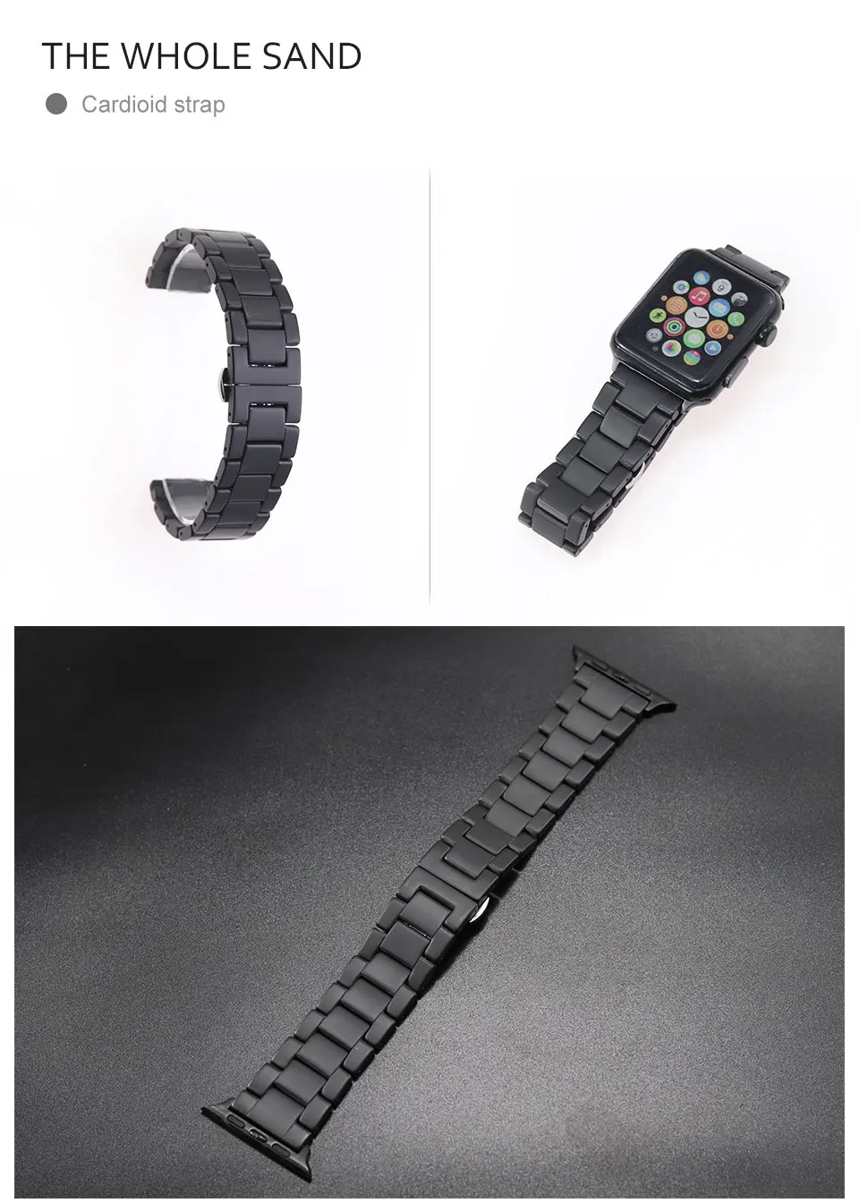 Ntyle керамический Пескоструйный матовый спортивный ремешок для часов Apple Watch 42 мм 38 мм 40 мм Apple Watch Series3 4 44 мм матовый ремешок