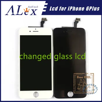 

10PCS New LCD Display For Iphone 6 plus 5.5 inch and Touch Screen digitizer Replacement Assembly White&Black color Free DHL