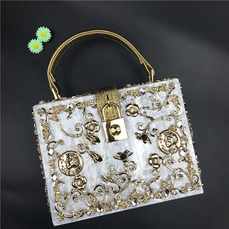 Роскошная акриловая сумка клатч с отделением для монет в виде цветов|handbag evening|luxury