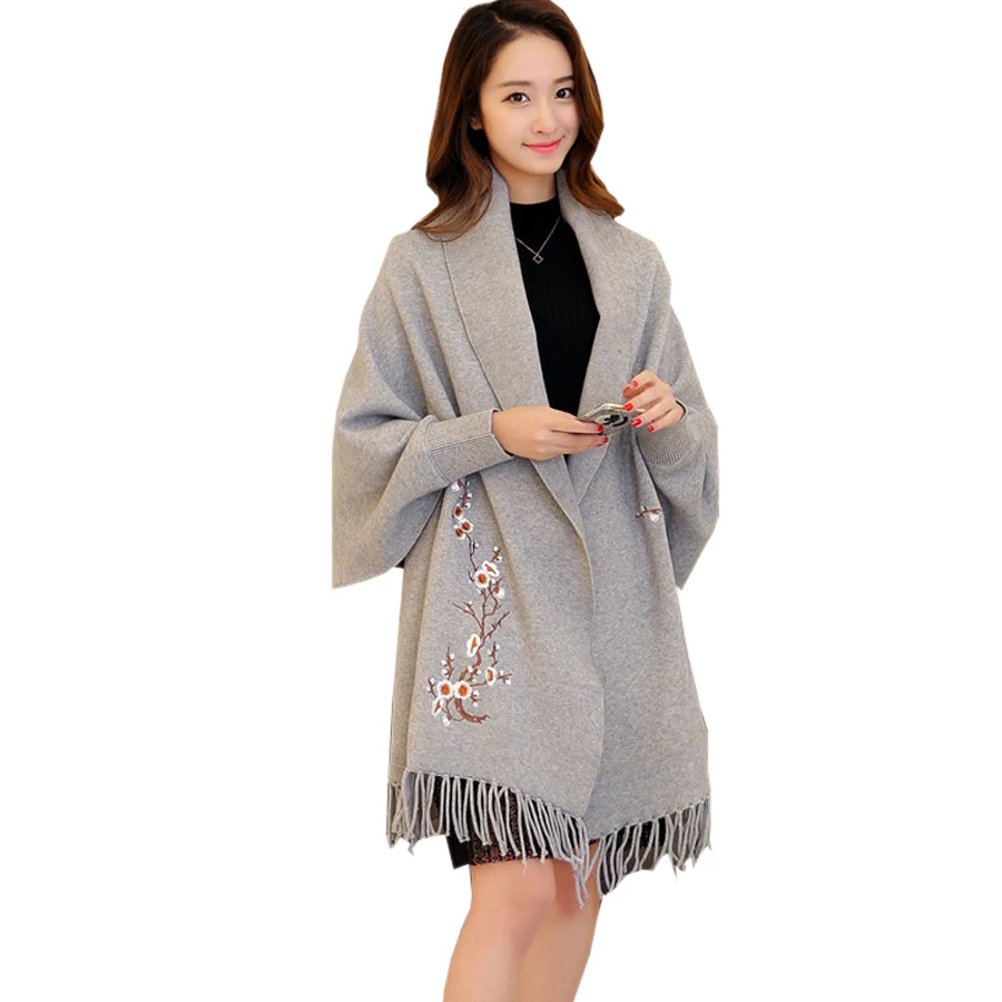 ^*Best Offers 2017 New Women Cardigan Spring Fashion Tassel Warm Cashmere Sweater Oversized Ponch Embroidery Knitwear Shawl Clothing ^*Best Offers 2017 New Women Cardigan Spring Fashion Tassel Warm Cashmere Sweater Oversized Ponch Embroidery Knitwear Shawl Clothing