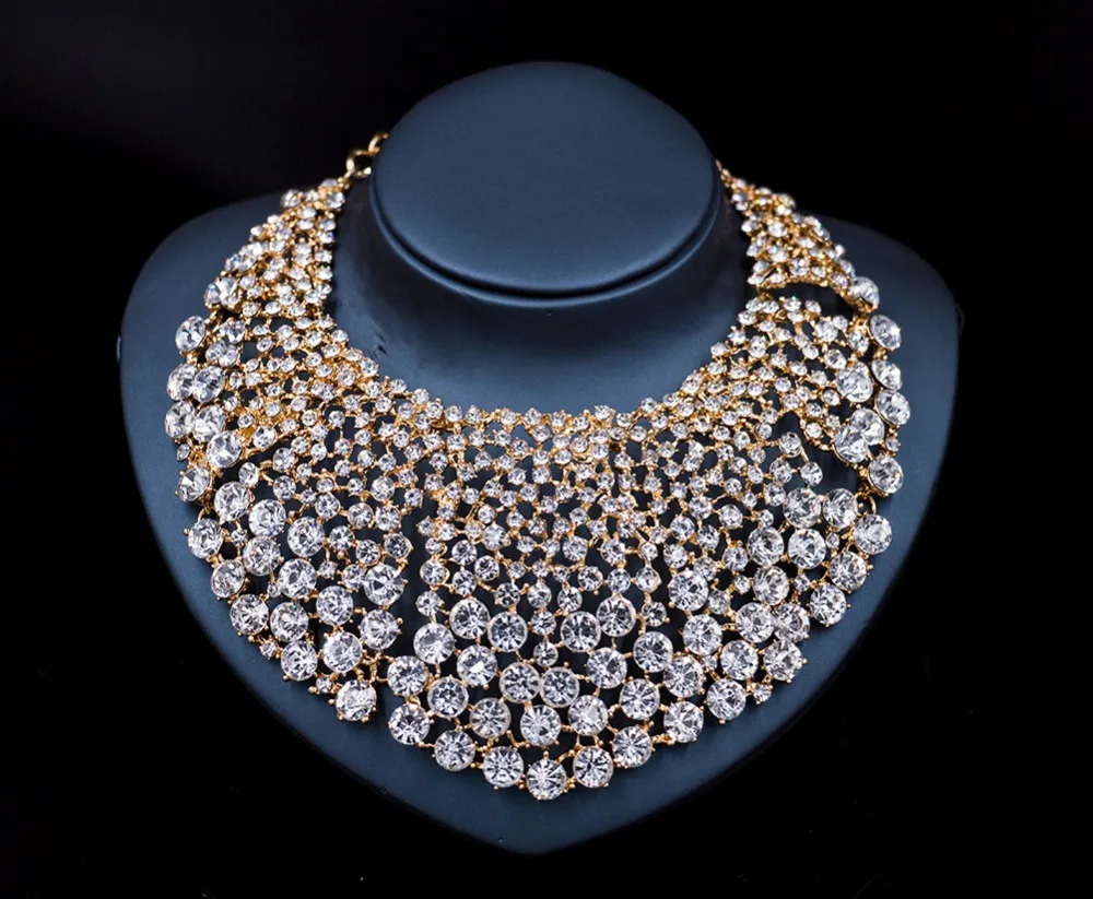 LAN Дворцовое Новое модное свадебное ожерелье mariage нигерийское ожерелье и серьги вечерние золотые индийские ювелирные изделия