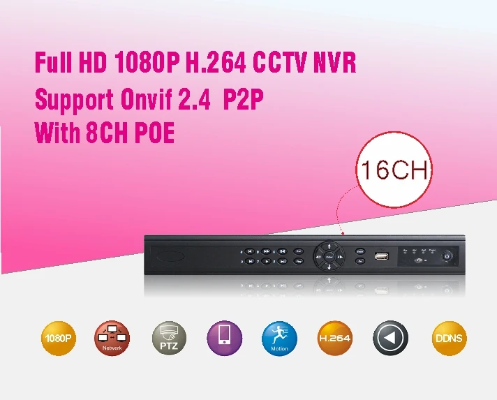1080p h.264 16ch nvr